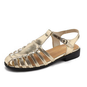 Sandali <span class=keywords><strong>Estivi</strong></span> da Donna con Tacco Basso 3cm, Intrecciati e Traforati, <span class=keywords><strong>Neri</strong></span>, Comodi Stile Romano per Spiaggia - Product Image 4