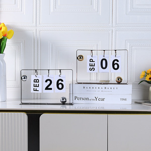 Mystic Arts Wrought Iron <b>Calendar</b> Ornament Desktop Perpetual <b>Calendar</b> Home Living Room Decoration - Product Image 1