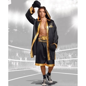 Disfraces de Boxeador Sexys para <span class=keywords><strong>Hombre</strong></span> y Mujer, Traje Negro para Juego de Roles, Disfraces de Boxeador para Halloween, Disfraces para Parejas Adultas - Product Image 2