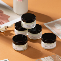 Ensemble de 3 boîtes en carton rondes en verre faites à la main, 50 g, parfum personnalisé, cire de soja, aromathérapie, petites bougies parfumées