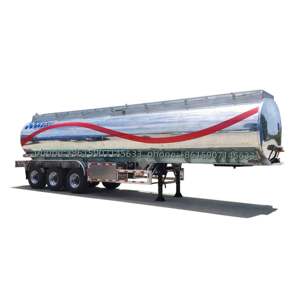 Stock 45000 liters Aluminium petrol tanker semi trailer,truck aluminum fuel tanks