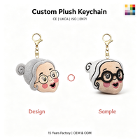 Gantungan Kunci Karakter Kustom Boneka Plush Lucu Aksesoris Tas Kartun Desain Personal OEM ODM Produsen Grosir