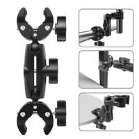 Takenoken Mini Caméra Photographie Selfie Bâton Super Pince Double Clip Support Vélo Guidon Support de Montage pour Moto Vélo