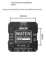 GEPRC MATENVTX PRO FPV 5.8G 2.5W avec transmission vidéo stable et réglage des paramètres OSD Fabriqué en Chine