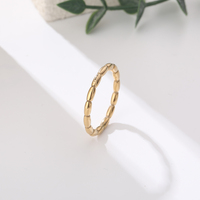 Bague ajustable géométrique en acier inoxydable plaqué or antique pour femme, best-seller, bijou tendance pour le quotidien