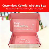 Boîte d'emballage en carton ondulé pliable personnalisée, impression double face colorée, fermeture à glissière, structure durable, exportation transfrontalière
