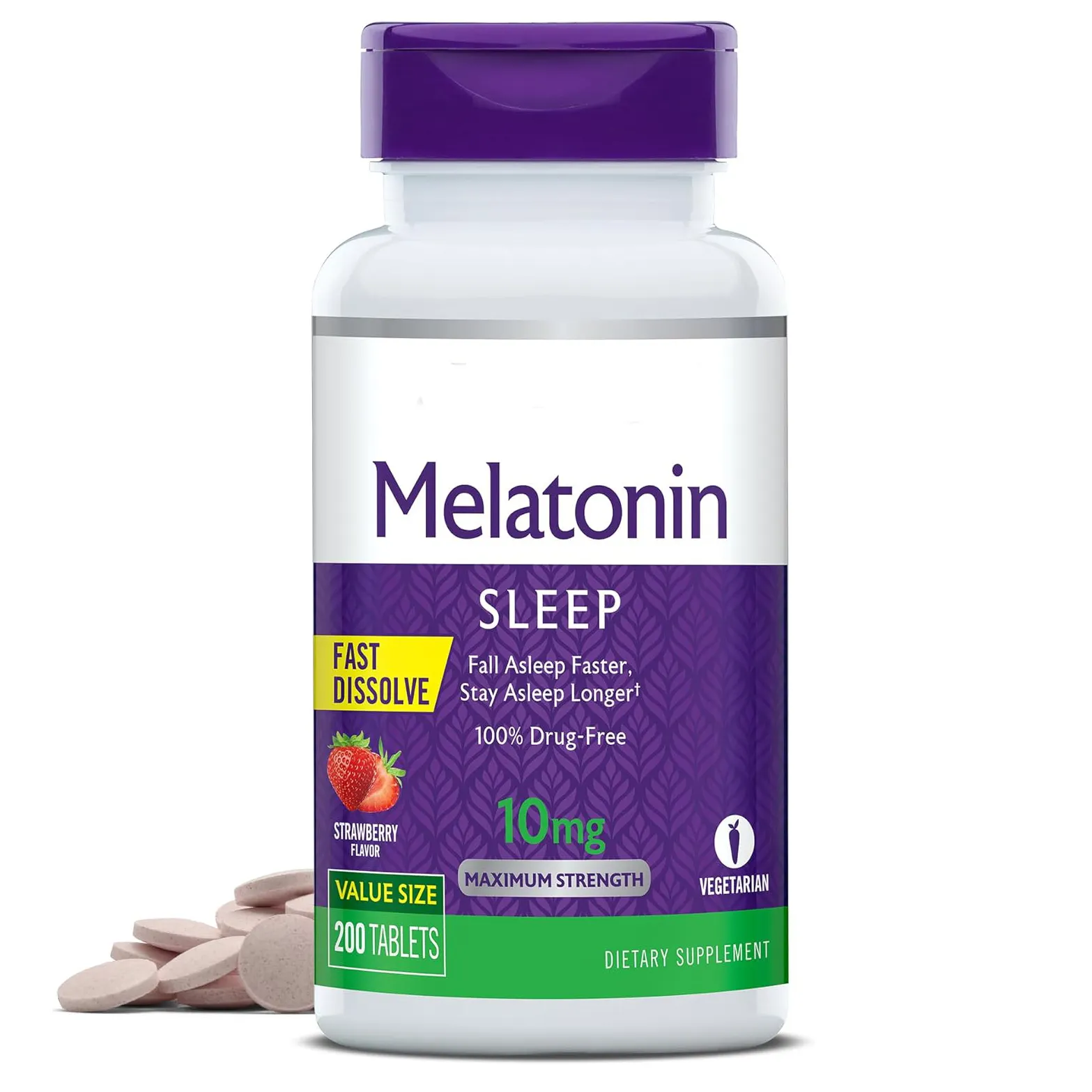 Kunden spezifische Melatonin schnell auflösende Tabletten Kau tabletten Erdbeer geschmack Schlaf verbesserung ergänzung