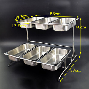 <span class=keywords><strong>Hotel</strong></span> buffet de Nivel <span class=keywords><strong>2</strong></span> bandeja precio barato de acero inoxidable GN grande alimentos contenedores de almacenamiento - Product Image 2