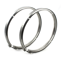 Collier de serrage d'échappement personnalisé 2,5 pouces en acier inoxydable, kit de colliers de serrage en V pour échappement, logo personnalisé, collier de serrage en V avec brides pour voiture