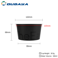 Vente en gros de gobelets en plastique IML de qualité alimentaire 500ml avec couvercle logo personnalisable pour le dessert