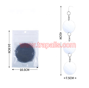 Ahuyentador de Aves Colgante para Exteriores, Diseño de Espejo de Plástico Ecológico Plateado Sólido, Reflector para Disuadir el Vuelo de Aves - Product Image 3
