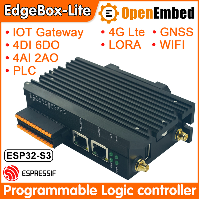 Cheap Plc Industrial Control Board Edgebox IoT Gateway Automation Industrial VPN Router ESP32-S3 PLC Programmable Controller