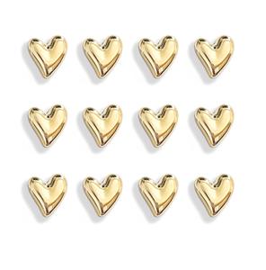 12 Imanes para Refrigerador, Imanes Dorados para Nevera de 0.79 Pulgadas, Pequeños Imanes Decorativos con Forma de Corazón para el Hogar, Cocina y Oficina - Product Image 1