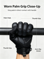 Gants de travail unisexes HAIYI à doigts entiers, antidérapants, protection UV, extensibles, fermeture à boucle réglable pour le cyclisme, la gym et les activités de plein air
