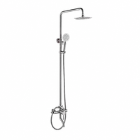 Mitigeur de douche pluie monocommande contemporain brossé OEM d'usine avec pommeau de douche rotatif à 360°, sans plomb, robinet de baignoire et de douche à valve céramique