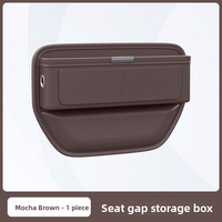 Organisateur de rangement de luxe pour l'espace entre les sièges de voiture, boîte de rangement en cuir PU, porte-gobelet, poche latérale pour accessoires intérieurs de voiture, sac de console automobile