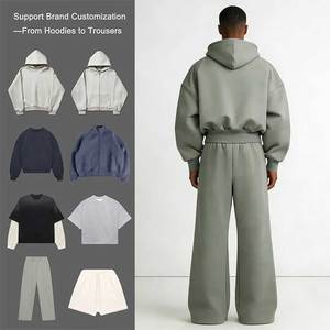 Set Tuta IF Personalizzata in Felpa Tecnica Oversize 100% Cotone 500 Gsm con Felpa con Cappuccio e Zip e Pantaloni Sportivi Larghi - Product Image 2