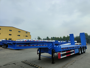 Betrouwbare 3-assige stalen dieplader oplegger met antislipdek voor <span class=keywords><strong>transport</strong></span> van landbouwmachines, max. laadvermogen 60T - Product Image 5