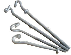 Accessoires pour liens électriques aériens, crochet en <span class=keywords><strong>queue</strong></span> <span class=keywords><strong>de</strong></span> <span class=keywords><strong>cochon</strong></span> en acier galvanisé, boulon en <span class=keywords><strong>queue</strong></span> <span class=keywords><strong>de</strong></span> <span class=keywords><strong>cochon</strong></span>, <span class=keywords><strong>vis</strong></span> en <span class=keywords><strong>queue</strong></span> <span class=keywords><strong>de</strong></span> <span class=keywords><strong>cochon</strong></span>, OEM - Product Image 1