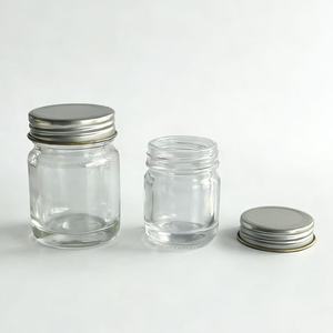 Frascos de Vidro Transparente Personalizados para Creme de Cuidados com a Pele, Pó Solto e Creme Facial com Tampa de Alumínio e Logo Personalizado - Product Image 1