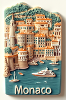 Haute qualité personnalisé petit aimant de réfrigérateur en résine 3D effet de soulagement Monaco Souvenir de voyage bon pour un usage domestique