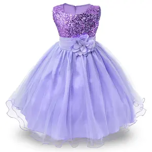 Летнее праздничное платье для маленькой девочки нарядное «Холодное торжество», расшитое пайетками; Детское нарядное платье покроя «Принцесса» tulled платья в течение одного года одежда для маленьких девочек