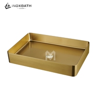 Lavabo Moderno de Lujo, Lavabo Rectangular de Acero Inoxidable 304, OEM, Estilo Europeo, Lavabo Sobre Encimera