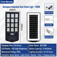 Lampadaire solaire LED tout-en-un 200W 300W 400W, étanche IP66 avec détecteur de mouvement, éclairage routier municipal extérieur