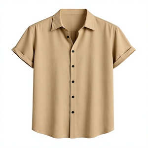 เสื้อเชิ้ตแขนสั้นสีกากีสำหรับผู้ชาย ทรงหลวม น้ำหนักเบา ลำลอง สำหรับวันหยุดฤดูร้อน ชุดชายหาด ขายส่ง - Product Image 5