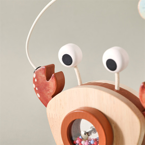 PMZ2362 Jouet en bois pour bébé, puzzle, crabe à traîner, voiture, jouets éducatifs <span class=keywords><strong>Montessori</strong></span> pour enfants, multifonction, cadeau pour enfants - Product Image 6