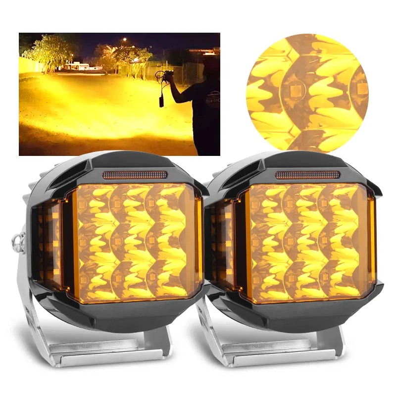 Groothandel Hot Selling 5 'Led Auto Spotlights Jeep Trucks Off-Road Voertuigen 4X4 Utv Rijden/Mistlampen Drl Pod Werkverlichting