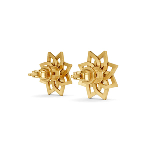 Pendientes de Flor con Diamantes de Laboratorio de Corte Brillante, Perforados con Láser, OEM ODM, Oro Personalizado de 10K para Mujer, 0.32 Ct, con Diamantes Laterales - Product Image 4