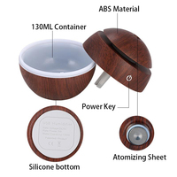Produit ménager 130ml humidificateurs d'air personnalisés grain de bois électrique ultrasonique brume fraîche meilleur humidificateur pour la maison