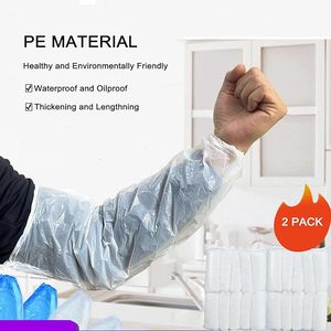 Manchons jetables blancs, 200 pièces, en plastique imperméable, pour la protection quotidienne au travail - Product Image 3