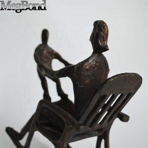 Peralatan makan Mini ukiran perunggu kecil abstrak kerajinan logam gaya cinta patung ibu dan anak untuk hadiah Hari Ibu - Product Image 6