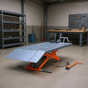 Table élévatrice à ciseaux 79 pouces, plateforme de 1000 lb de capacité, électrique, portable, avec extensions latérales pour ateliers de réparation de machines - Product Image 2