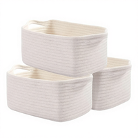 Paniers de rangement pliables multifonctionnels JBM en corde de coton noir pour aliments, fruits et légumes, usage domestique, OEM, ODM