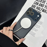 Nouvelle coque de téléphone portable en silicone magnétique à effet vague d'eau avec grande fenêtre et boîte de vente au détail pour iPhone 17 Pro – Étui magnétique ondulé