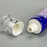 Emballage pour soins capillaires, tube de lotion corporelle en acrylique à dégradé de couleur personnalisé, bouchon blanc, 80 ml, certificat REP UE, tube souple pour crème solaire ABL
