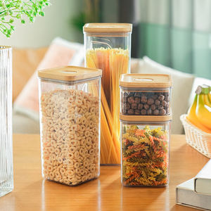 برطمانات بلاستيكية منظم فاخر متعدد الأغراض منظم كبير كبير لتخزين الأرز والمكسرات مع غطاء للمطبخ - Product Image 5