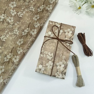 Papier de soie fleuri, nouveau papier cadeau rétro à fleurs d'abricot, papier décoratif original style INS pour fleurs et cadeaux - Product Image 2