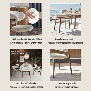 Sedia da pranzo in legno per <span class=keywords><strong>casa</strong></span>, con schienale artistico in pelle/tessuto e cuscino morbido, ideale per cucina, sala da pranzo e ristorante - Product Image 4