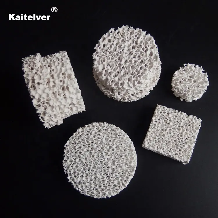 10, 20, 30, 40, 50, 60 PPI-Zylinder retikulierte Struktur Aluminiumoxid-Keramik schaum filter zum Schmelzen von Aluminium