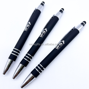 A buon mercato all'ingrosso in metallo Hotel penna a sfera con Logo personalizzato per la scrittura punto a sfera nero - Product Image 1