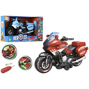 Motocyclette de police/pompier avec lumières et sons, jante démontable T-M - Product Image 1