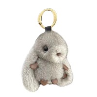 Porte-clés Lapin en Peluche Fait Main de Haute Qualité, Mignon, pour Sac à Dos ou Voiture, Pendentif Lapin en Fourrure Douce, Cadeau d'Anniversaire