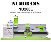 Tour à métaux horizontal NUMOBAMS NU260E, portée de 260 mm, 1500 W, 220 V, usage moyen, manuel, de précision