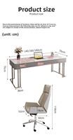 Bureau de travail moderne le plus vendu avec plateau en pierre frittée et tiroirs de rangement pour un espace de travail contemporain