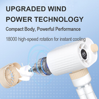 Ventilateur sans pales pliable style pieuvre, rechargeable USB 1800 mAh, avec réglage de la vitesse sur 100 niveaux, pour la circulation de l'air en extérieur et à la maison