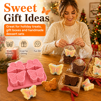 YMS 3D Schmetterlingsförmige Silikon-Antihaft-Kuchenform für Seife, Desserts, Kerzen, Wachsschmelzen, Schokolade, Gelee – Ofen- und spülmaschinenfest